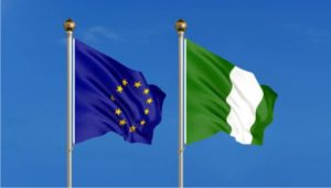 EU and Nigeria flags