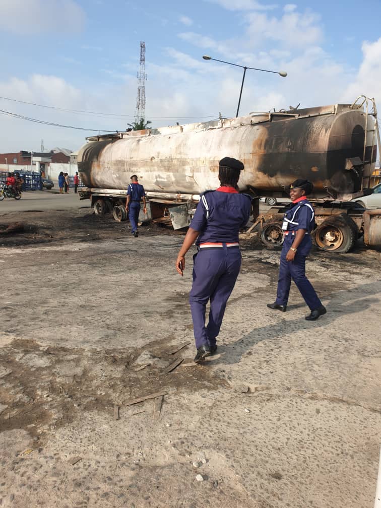 NSCDC swiftly responded to a fire explosion, which occured at Oke - Afa, Ejigbo, Lagos.