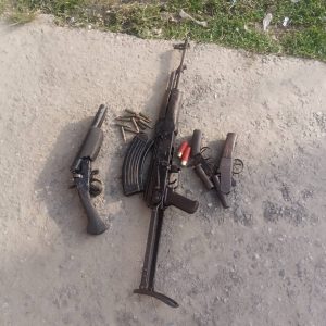 Recovered AK47 and other weapons