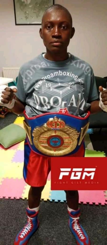 IGP Commends Cop For Clinching The WBF Super Bantamweight Female Title Belt
