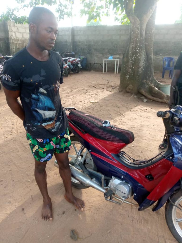 Motorcycle thief in Delta State