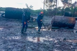 The Commandant General's Special Anti-Vandal Monitoring Unit (SAVMU) dislodged 5 illegal refineries at Obodo community Creek in Warri North, Delta State