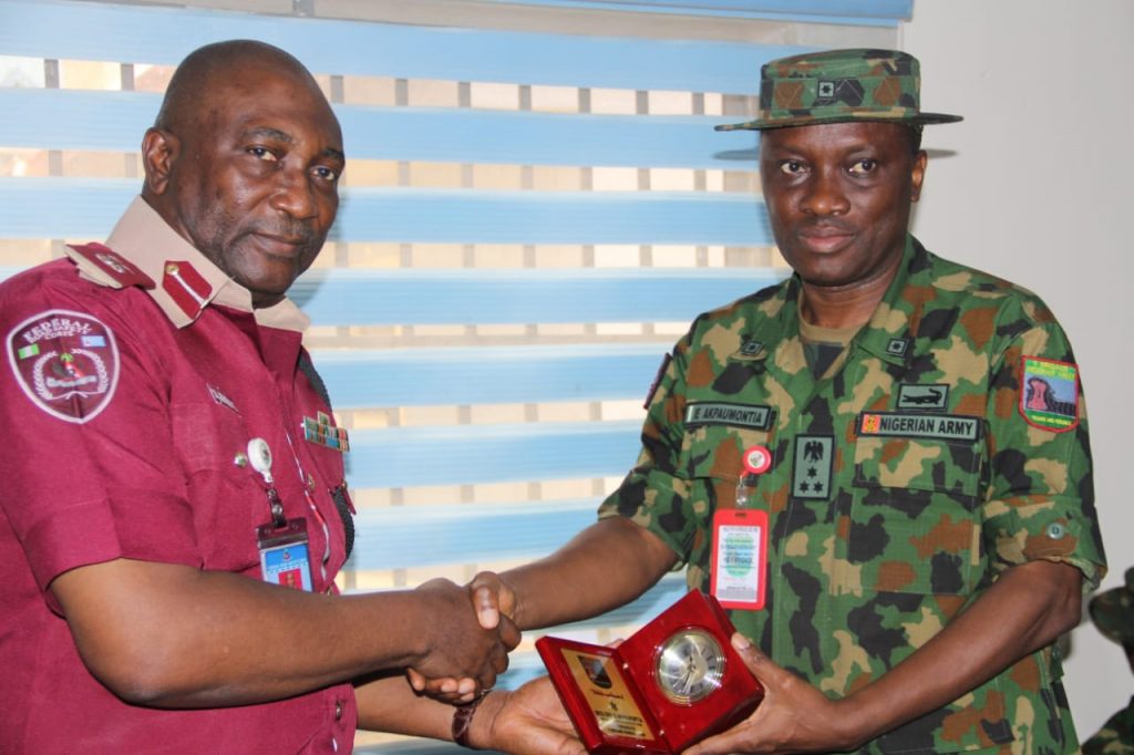 THE COMMANDER, 9 BRIGADE NIGERIAN ARMY VISIT FRSC LAGOS
