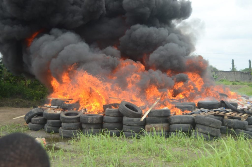 NDLEA Sets Ablaze 1.8 Tons Of Cocaine In Ikorodu