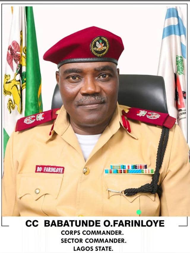 CC BABATUNDE O FARINLOYE, CORPS COMMANDER, SECTOR COMMANDER, LAGOS STATE