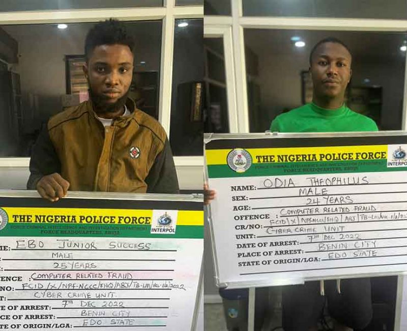 NPF National Cybercrime Centre Arrests Two (2) For Computer-Related Fraud, Identity Theft, Cryptocurrency Fraud, And Obtaining Money By False Pretence