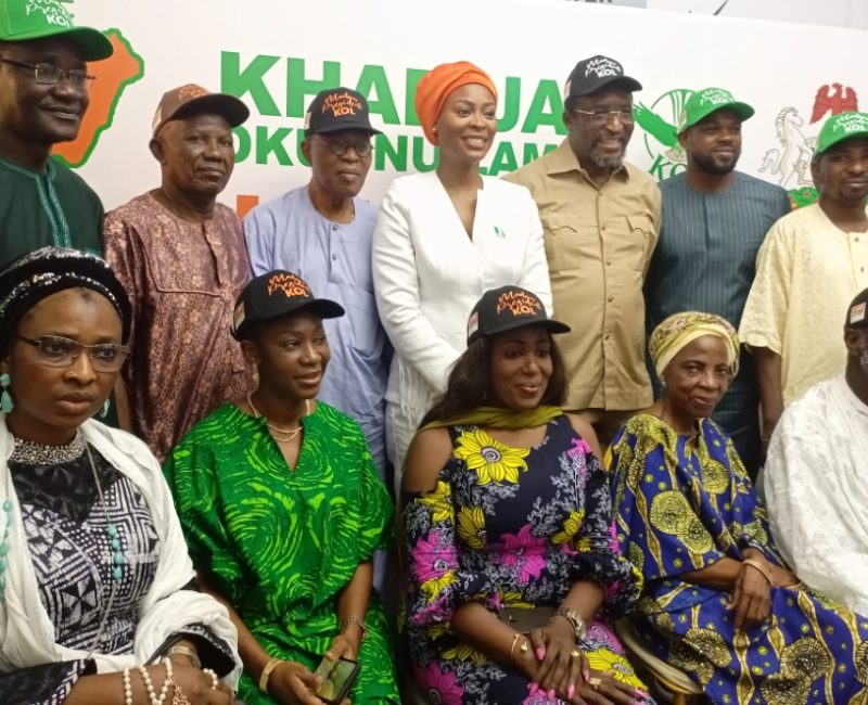 Mrs Khadija Okunnu-Lamidi with members of the SDP in Lagos