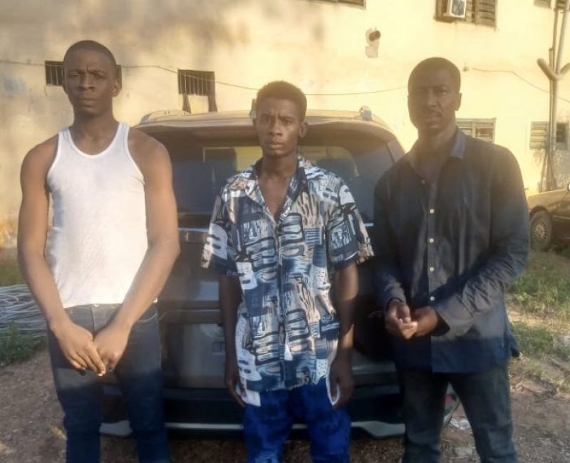 THREE ARRESTED FOR CAR THEFT, IN JIMETA