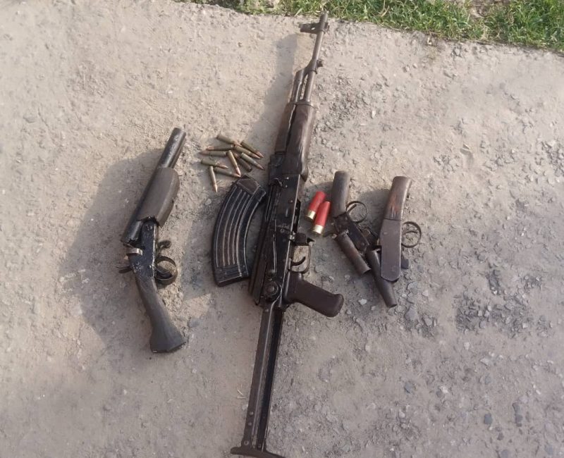 Recovered AK47 and other weapons