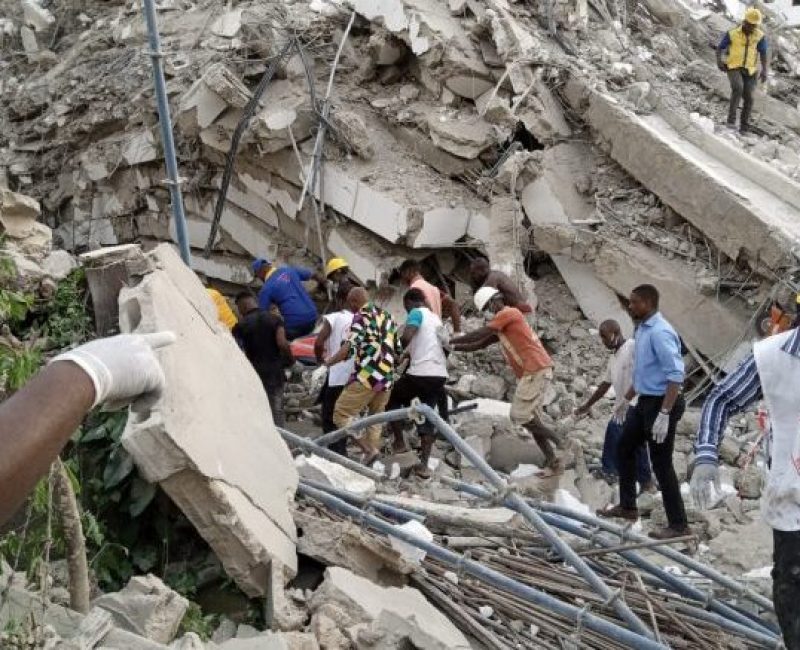collapse of a 21-storey building, which is under construction on Gerrard Road, Ikoyi