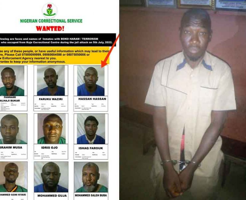 Kuje Correctional Centre Attack: One inmate recaptured in Nasarawa State.
